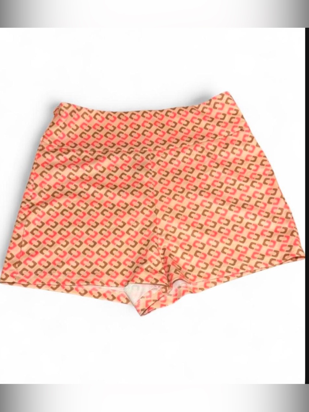 SHEIN Peach & Pink Geometric Shorts (S)